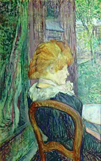 Thoughtful Prints: Woman sitting in a garden, by Henri de Toulouse-Lautrec