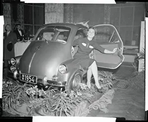 Woman Sitting in a Hoffman Autokabine 250 Auto