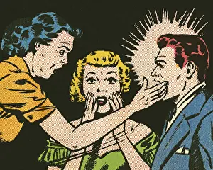 Aggressive Prints: Woman Slapping a Man