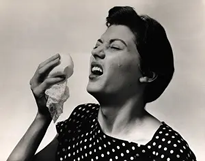 Eyes Closed Prints: Woman Sneezing