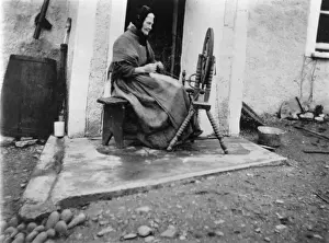 Occupations H Prints: Woman Spinning
