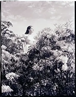 Photographers Model Prints: Woman Stands in the Mountain Laurel