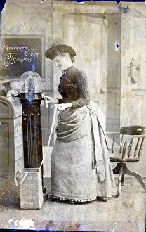 Stockbroker Prints: Woman Stockbroker in Ad for Cigarettes