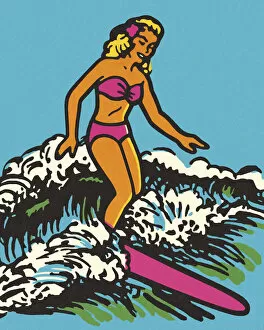 Leisure Time Collection: Woman Surfing