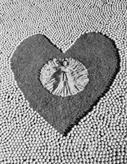 Valentines Day Prints: Woman Surrounded in Orange Heart