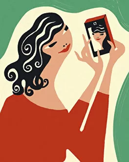 Images Dated 16th September 2016: Woman Taking a Selfie