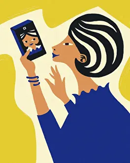Lovely Prints: Woman Taking a Selfie