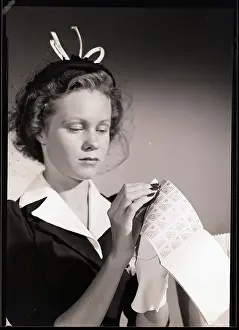 Sticker Prints: Woman Tearing Coupon Out Of Ration Book