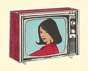 Broadcast Prints: Woman on Television