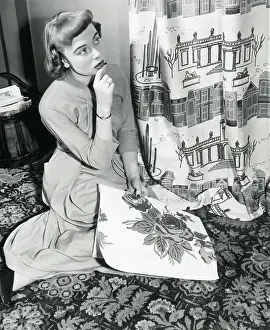 Fashion Design Prints: Woman Thinking About Home Design
