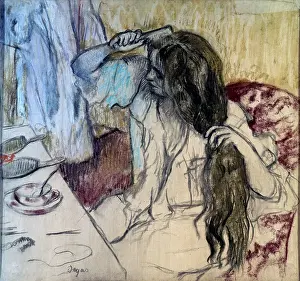 Degas Prints: Woman at her Toilette, 1889. Artist: Edgar Degas