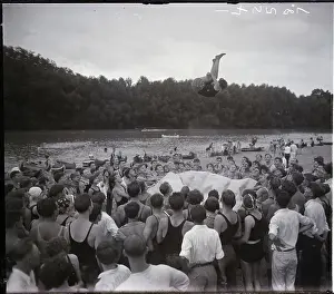 Throwing Prints: Woman Being Tossed In Air On Blanket