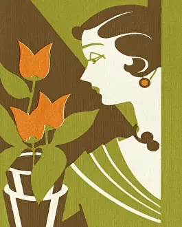 Pop A Prints: Woman With Tulips