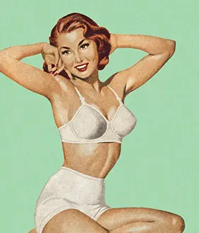 Woman In Her Underwear