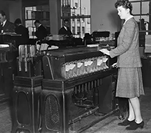 Machine Prints: Woman Using Ibm Sorting Machine, 1940S