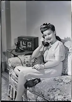 Solutions Prints: Woman Using Telephone