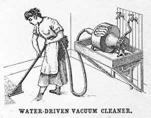 Woman Vacuuming Carpet