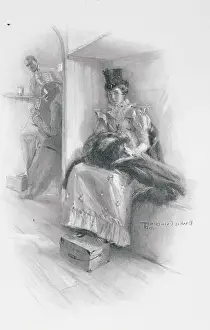 Comfortable Prints: Woman Warming Her Feet on Foot Stove