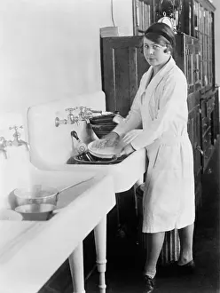 Sink Prints: Woman Washing Dishes By Hand, 1926