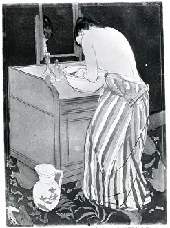 Stripes Prints: Woman Washing Hands by Mary Cassatt