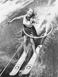 Difficult Prints: Woman Water Skiing
