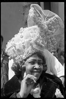 Woman Wearing a Easter Hat at the Parade