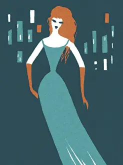 Pop A Prints: Woman Wearing an Evening Gown