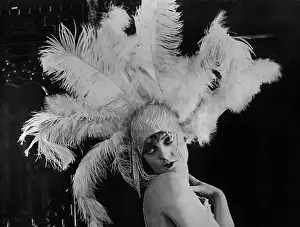 Woman Wearing Feather Headdress