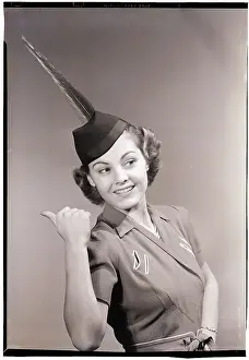 Modeling Prints: Woman Wearing Feathered Hat