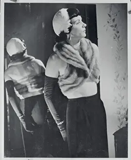 Mink Prints: Woman Wearing Fur Bra