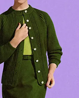 Woman Wearing Green Skirt and Sweater
