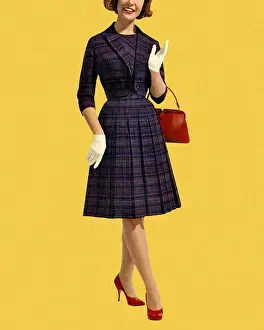 Pop A Prints: Woman Wearing Plaid Dress