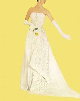 Woman Wearing White Dress and Holding Rose