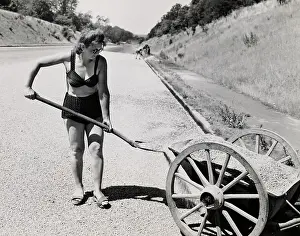 Huty32311 Prints: Woman Worker In A Heat Wave