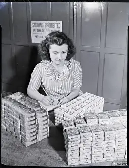 Cigarette Pack Prints: Woman Working In Cigarette Factory