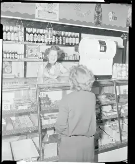 Long Beach Prints: Woman Working at Delicatessen