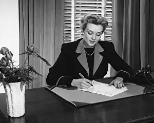 Businesswoman Prints: Woman writing