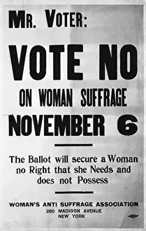 Womens Suffrage Prints: Woman's Anti-Suffrage Association Poster