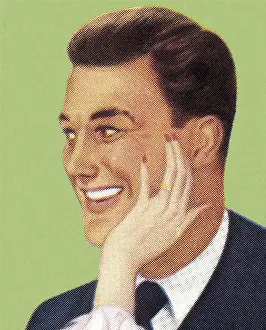Facial Prints: Womans Hand on Face