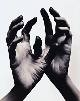 Womans hands, close-up (toned B&W)