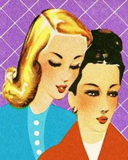 1940 1980 Retro Styled Image Prints: Two Women
