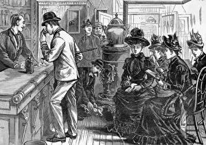 Women In Bar Recording Drinkers;Man W/Sk