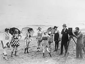 Filming Prints: Women in Bathing Suits on Beach