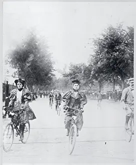 Women Bicycling Outdoors