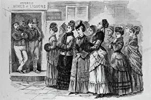 Women Chanting for Temperence Movement