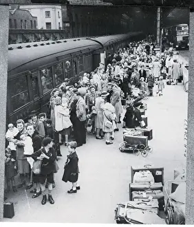 Platform Prints: Women And Children on Train Platform