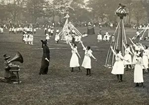 May Day Prints: Women Dancing Next To Maypole