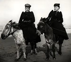 New England Prints: Two Women on Donkeys