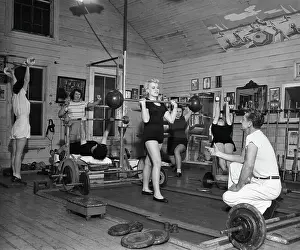 Gymnasium Prints: Women Do Exerxise In Gym