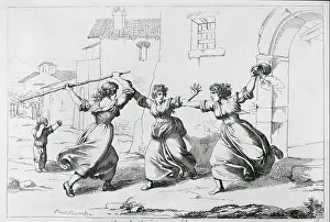Anger Prints: Women Gesturing to Fight in Street